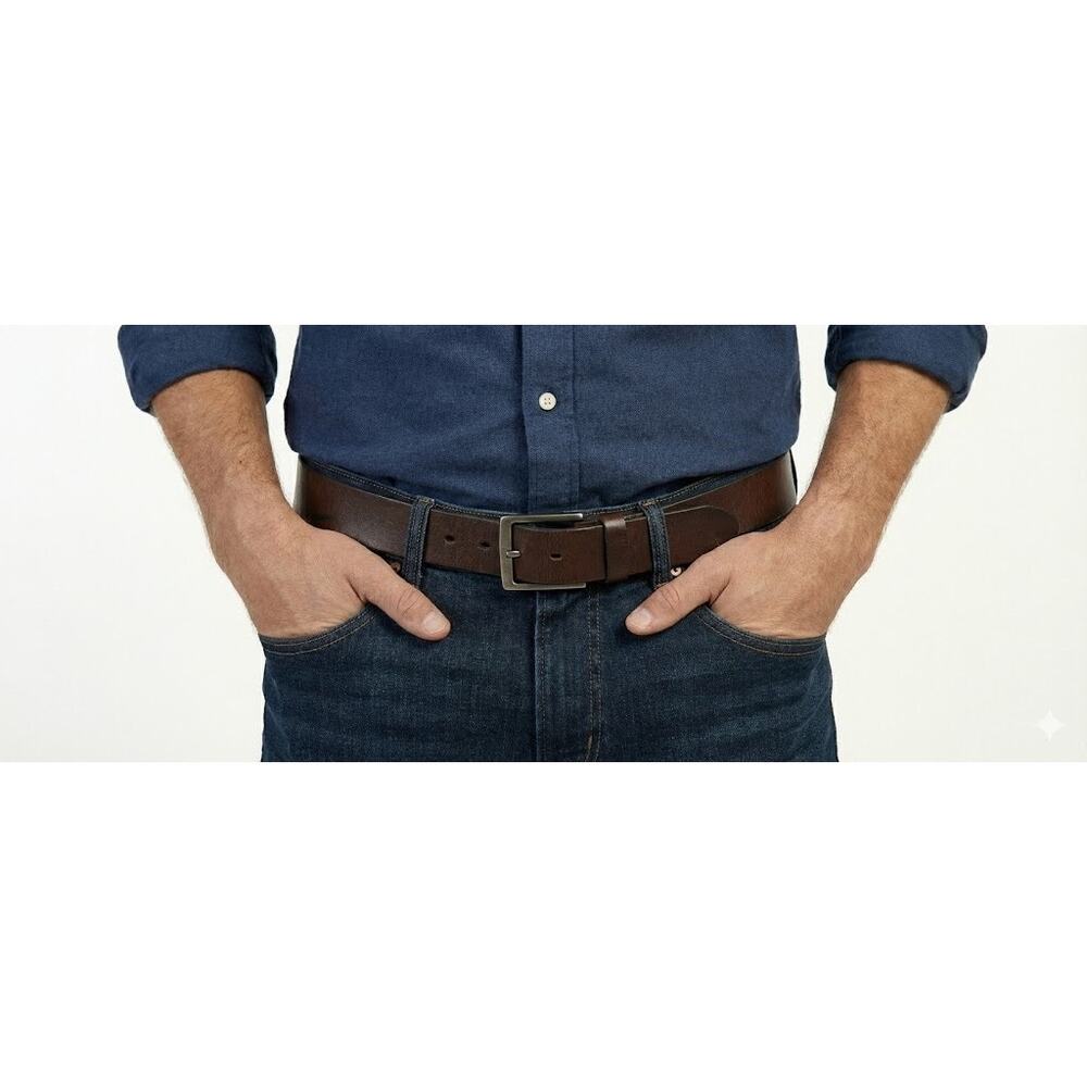 Il Gancio Roma Vintage Belt Men’s 38 Genuine Leather Brown Made in Italy Retro